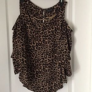 Large leopard cold shoulder blouse.